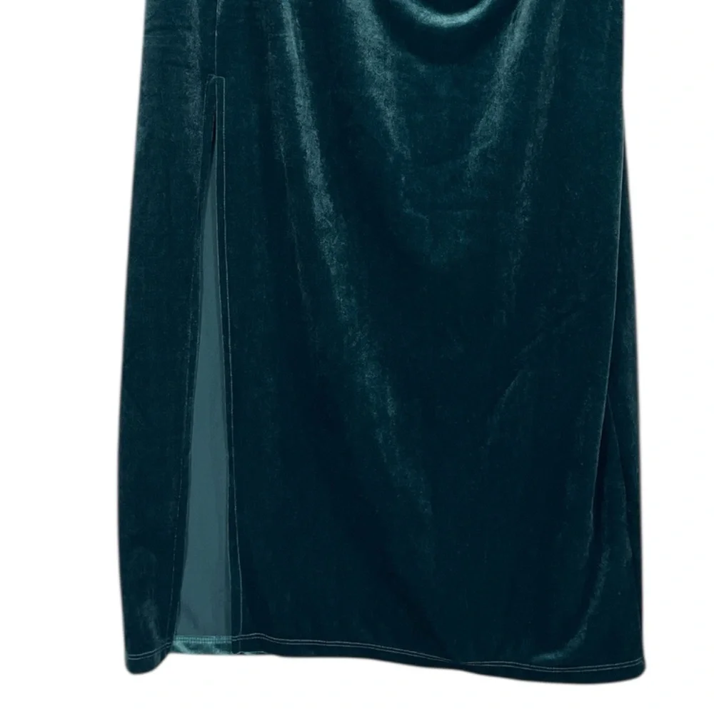 NWT Eloquii Velvet Midi Skirt With Slit Size 16 Pull On Color Teal